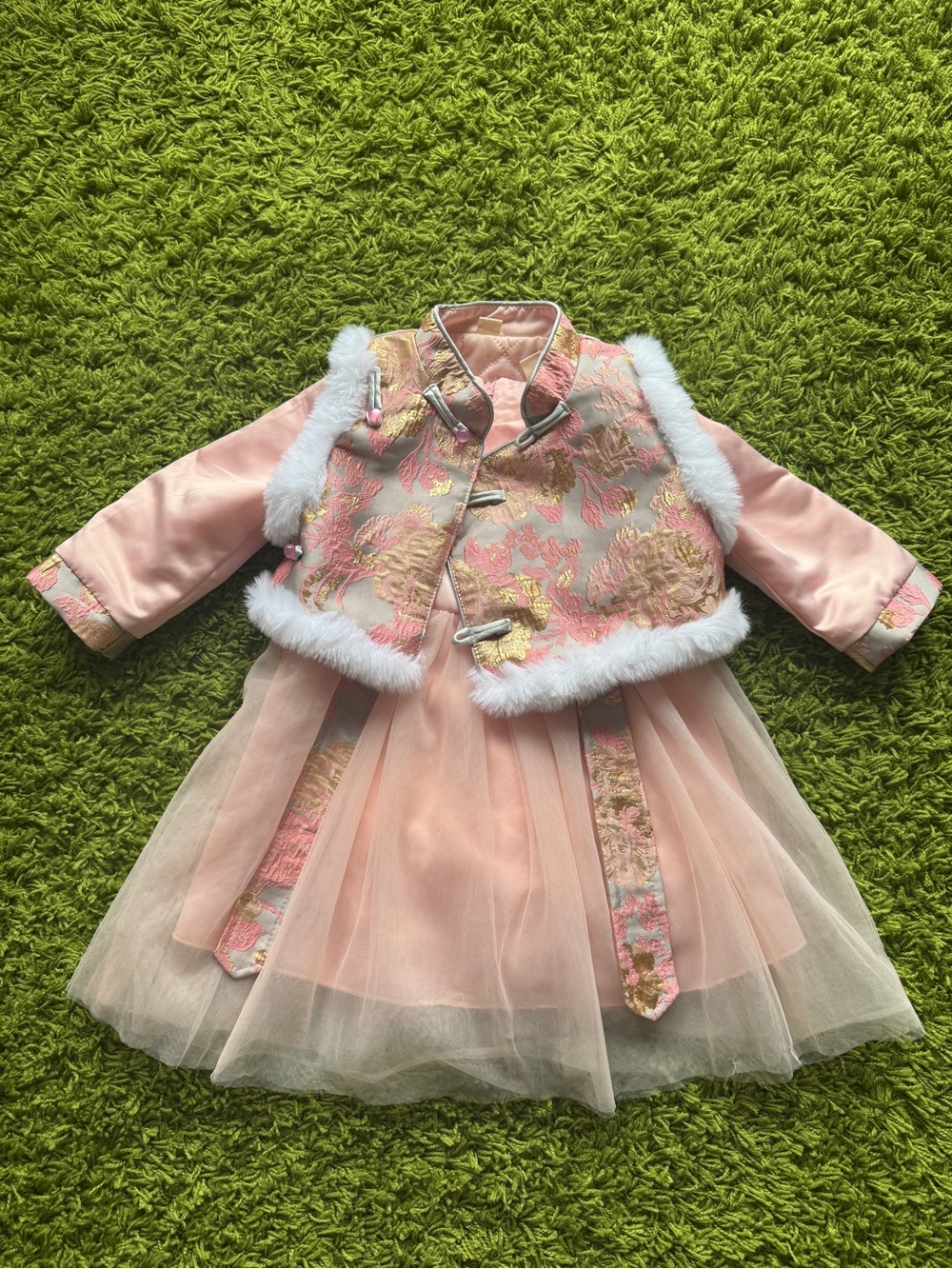 Girls Chinese Style Dress Set Size 100 (3T–4T)